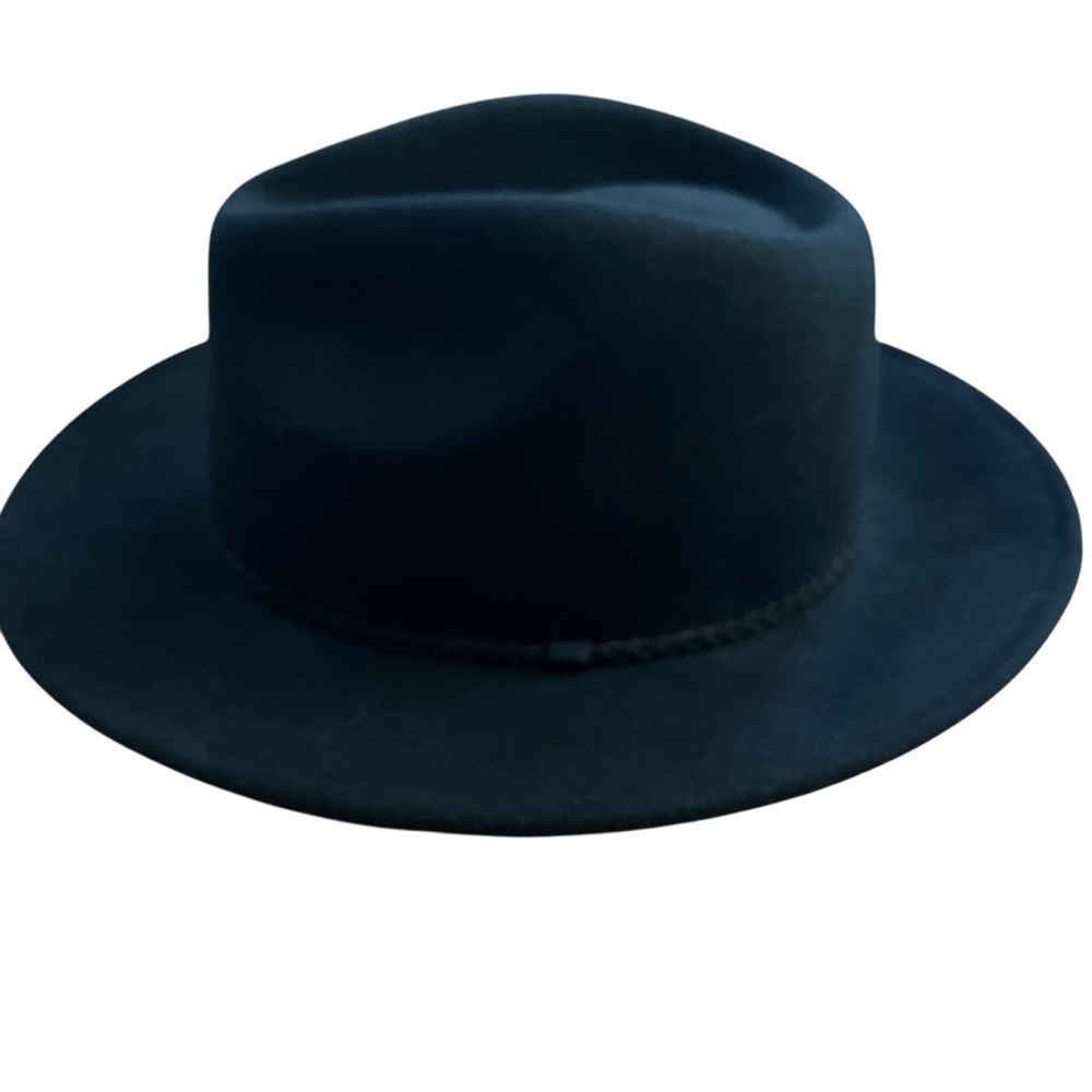 ASOS DESIGN 100% Wool Classic Black Fedora Hat with Braid Trim SZ M - Picture 5 of 13